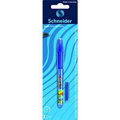 Abbildung von Schneider Tintenroller Zippi, M Spitze, farblich sortiert, 1 Blisterkarte mit Tintenpatrone