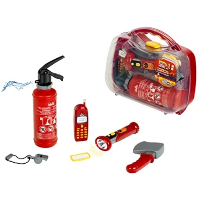 Abbildung von Klein Spielzeug Axt Fire Fighter Henry, Feuerwehr Koffer, (Set, 7 tlg., Feuerlöscher, Handy, Axt, Namensschild, Trillerpfeife + Taschenlampe)