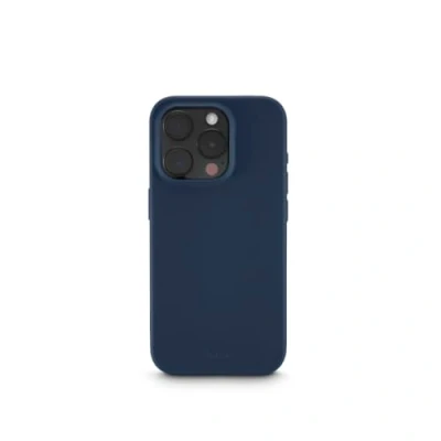Abbildung von Hama Hülle für iPhone 16 Pro Max (Handyhülle, stoßfest, kratzfest, elegante Schutzhülle Rückseite, weich, slim, softe Oberfläche, Wireless Charging kompatibel) blau