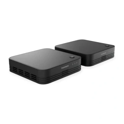 Abbildung von Thomson WLAN Verstärker, Wi Fi Mesh Home Kit 1200, 2 Extender, Access Points, Repeater 1200 Mbit/s, Flächenabdeckung bis zu 200m2, 3X Ethernet Anschlüsse, THM1200KIT