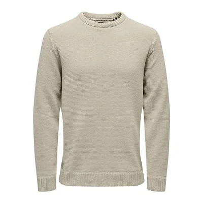 Abbildung von ONLY &amp; SONS Herren ONSESE Life REG 7 Knit NOOS Strickpullover, Silver Lining, X Small