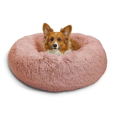 Abbildung von Best Friends by Sheri The Original Calming Donut Shag Beruhigendes Haustierbett Kunstfell Puderrosa M 76 x cm