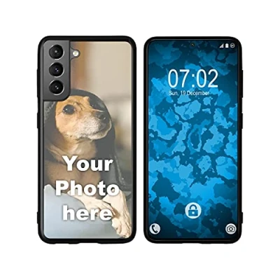Abbildung von PhoneNatic Case kompatibel mit Galaxy S21 Personalisierte Handyhülle schwarz zum selbst gestalten eigenem Foto