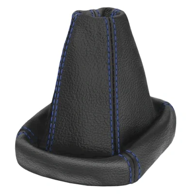 Abbildung von L&amp;P A0014 2 Schaltsack Schaltmanschette 100% Echtleder Leder Schwarz Naht Blau Ersatzteil für Mondeo Mk4 Bj. 2007 2014
