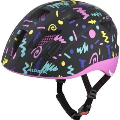 Abbildung von ALPINA XIMO Leichter, Sicherer &amp; Bruchfester Fahrradhelm Mit LED Licht Für Kinder, Black Confetti matt, 49 54 cm