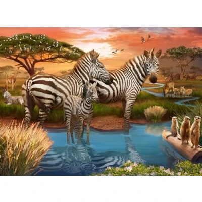 Abbildung von Ravensburger Zebras AM Wasserloch Sonstige Accessoires, Größe: One Size, Mehrfarbig
