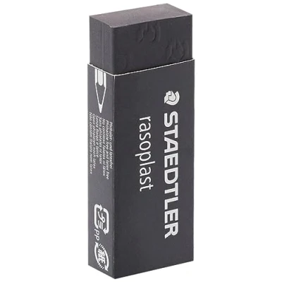 Abbildung von STAEDTLER 526 B20 9 Radierer rasoplast phtalat und latexfrei, 65 x 13 23 mm, Schachtel mit 20 Stück, schwarz