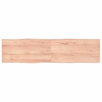 Abbildung von vidaXL Tischplatte, Holzplatte für Tisch Esstisch Couchtisch, Massivholzplatte Handgefertigt mit Baumkante, Ersatztischplatte Scharnierdesign, Hellbraun 160x40x(2 4) cm Massivholz Behandelt