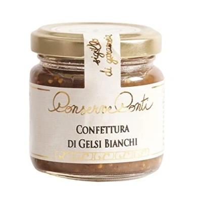 Abbildung von Weiße Maulbeermarmelade &quot;Conserve Conti&quot; 106 ml Glas. Sizilianische handwerkliche Produktion