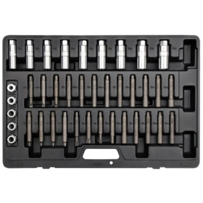 Abbildung von YATO YT 0628 Steckschlüsseleinsatz Set 39 Chrom Vanadium Stahl, Molybdänstahl 1/4