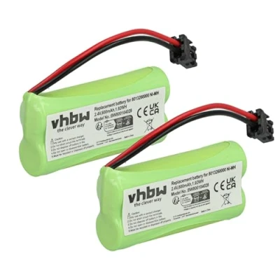 Abbildung von vhbw 2X Akku kompatibel mit DeTeWe BeeTel 900C, 2000, 2000C schnurlos Festnetz Telefon (800 mAh, 2,4 V, NiMH)