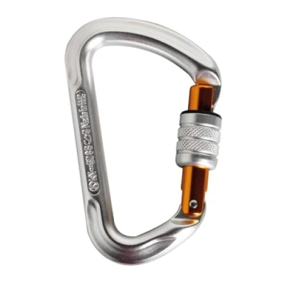 Abbildung von Singing Rock Carabiner Via Ferrata Lock 30KN Anoodsed, Karabinerhaken Unisex Erwachsene, Metall glänzend/gelber Verschluss