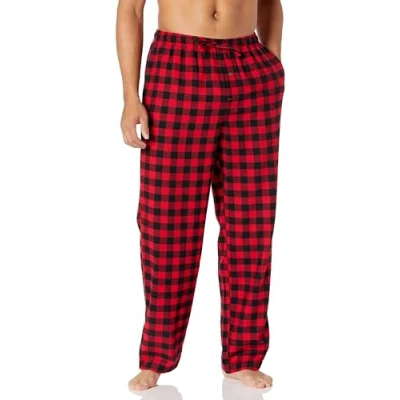 Abbildung von Amazon Essentials Herren Pyjamahose aus Flanell (erhältlich in Big &amp; Tall), Rot Buffalokaros, S
