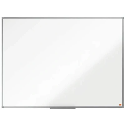 Abbildung von Nobo nicht magnetisches Melamin Whiteboard, 90 x 120 cm, Aluminiumrahmen, Traditionelle Eckmontage, Inkl. Stiftablage, Weiß, Essence Serie, 1915271