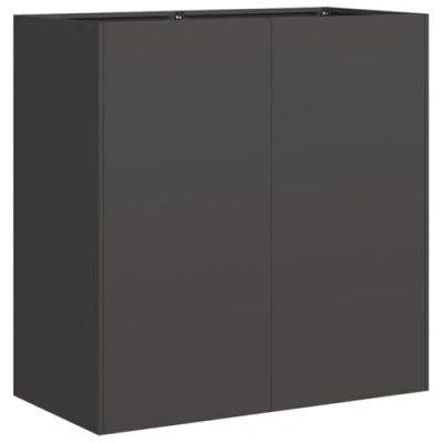 Abbildung von vidaXL Pflanzkübel Schwarz 80x40x80 cm Kaltgewalzter Stahl, Pflanzschale, Garten Pflanzkübel, Outdoor Pflanzgefäß, Hochbeet, Pflanzgefäß