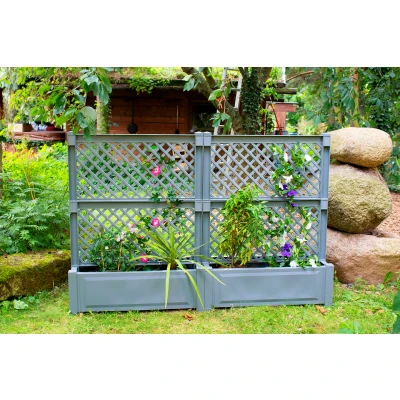 Abbildung von KHW Spalier, (2 St.), 2er Set Pflanzkasten groß 100 cm mit Zentralspalier