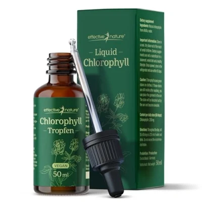 Abbildung von effective nature Liquid Chlorophyll Tropfen aus Alfalfa 50 ml Ohne Konservierungsstoffe Besonders Natürliches, Flüssiges