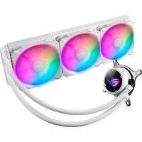 Abbildung von ASUS ROG Strix LC II 360 ARGB White Edition All in One Flüssig CPU Kühler (Aura Sync, 3x adressierbare 120 mm RGB Radiatorlüfter, weiß)