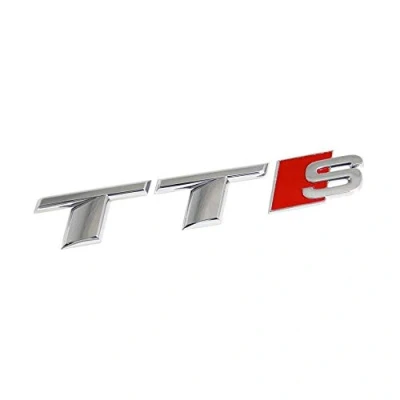 Abbildung von Audi Original Tts Schriftzug Selbstklebend Tuning Exterieur Emblem Hinten Rot Chrom