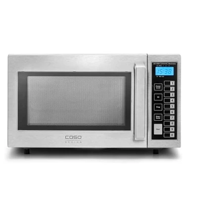 Abbildung von CASO CM1000 Ceramic Electronic, Gewerbemikrowelle, für Gastronomie, Mikrowelle 1000 Watt stark, 25 Liter Garraum, 6 Leistungsstufen, Casotek Boden, Timer bis 60 Min