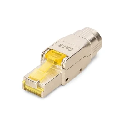 Abbildung von DIGITUS DN 93838 Netzwerkstecker Cat 8.1 1 Stück 360 Geschirmt RJ45 Feldstecker Montage Werkzeuglos 2000 MHz 25/40GBase T 40 Gbit/s AWG 26/7 bis 22/1