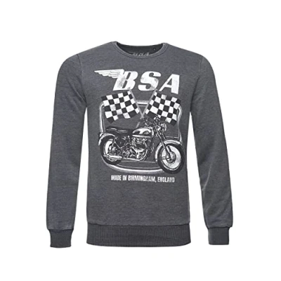 Abbildung von Re:Covered Britishmotor FLAG Charcoal Vintage Strickpullover, Herren, Größe: Medium, Grey