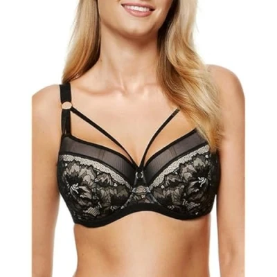 Abbildung von Gorteks Heidi B2 Soft BH, weich damen BH mit bügel, ohne polsterung, Stickerei 75FB, Schwarz