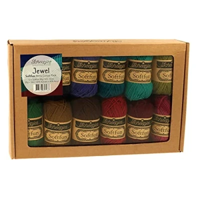 Abbildung von Scheepjes Softfun Jewel Yarn Color Pack 12 Stück (1 Packung)