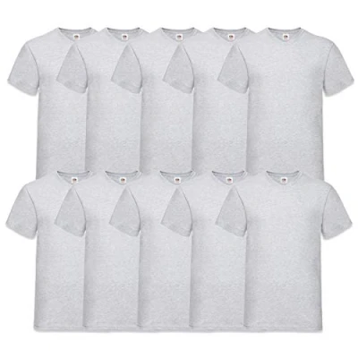 Abbildung von Fruit of the Loom 10 T Shirts V Neck M L XL XXL 3XL 4XL 5XL Ausschnitt Diverse Farben HL Kauf (2XL, 10er Grau)