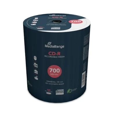 Abbildung von MediaRange CD R 700MB80min 52 fache Schreibgeschwindigkeit, 100er Cakebox