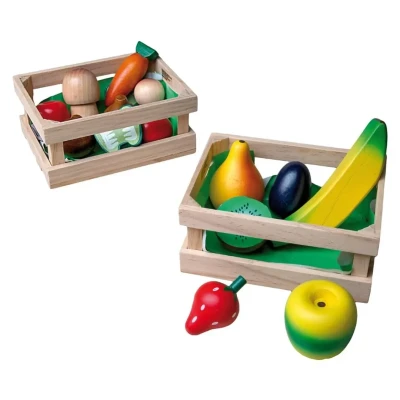 Abbildung von Holzkorb Set, mit Obst oder Gem&uuml;se aus Holz