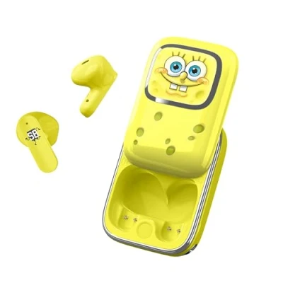 Abbildung von OTL Technologies Kabellose Kopfhörer Spongebob Schwammkopf mit verschiebbarer Ladebox und LED Licht