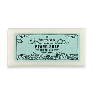 Abbildung von Störtebekker® Premium Bartseife Fresh Mint 80g Festes Shampoo Für die tägliche Bartpflege Handgefertigte Seife ergiebigen Schaum Vegane Bartshampoo Herren Bart &amp; Gesicht