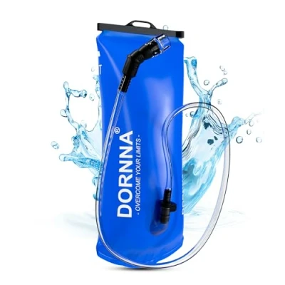 Abbildung von DORNNA Trinkblase 1L/1,5L/2L/3L Wasserblase für Trinkrucksack, BPA frei Auslaufsicher Wasserreservoir Laufen, Wandern, Outdoorsport, Radfahren. (3 Liter)