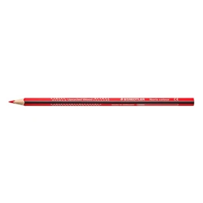 Abbildung von STAEDTLER Buntstifte Noris colour 187, ergonomisches Dreikantformat, rutschfeste Soft Oberfläche, hohe Bruchfestigkeit, Made form Upcycled Wood, Faltschachtel mit 12 Farbstifte, rot, 187 2