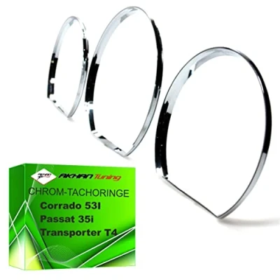 Abbildung von Akhan TR10VW03 Chrom Tachoringe geeignet für VW Corrado, Passat 35i B4, T4,