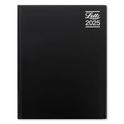 Abbildung von Letts of London Rhino Terminplaner 2025, A4, ein Tag pro Seite, Schwarz