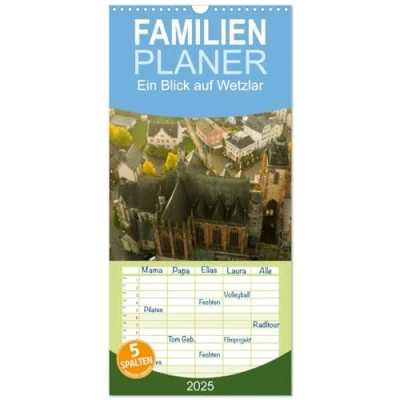 Abbildung von Familienplaner 2025 Ein Blick auf Wetzlar mit 5 Spalten (Wandkalender, 21 cm x 45 cm), CALVENDO