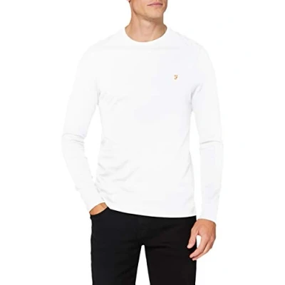 Abbildung von Farah Herren Worthington Langarm T Shirt, weiß, XXL