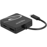 Abbildung von USB Adapter, C Stecker &gt; VGA + HDMI DVI DisplayPort Buchse