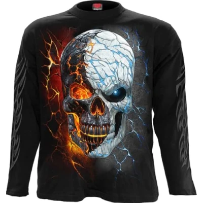 Abbildung von Spiral Divided Soul Männer Langarmshirt schwarz M 100% Baumwolle Basics, Horror, Rockwear, Totenköpfe