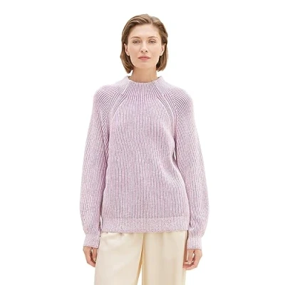 Abbildung von TOM Tailor Striped Strickpullover, Damen, Größe: XXL, Offwhite mauve plaited rib