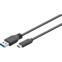 Abbildung von goobay 64657 USB C auf A Kabel mit 90 Grad Winkel/Handykabel 480 Mbits/USB Schnellladekabel 60W &amp; 20V / Textilkabel Grau 2m