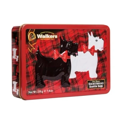 Abbildung von Walkers Shortbread Gebäckdose Scottie Dogs, Reliefdose inklusive Gebäck, 220 g