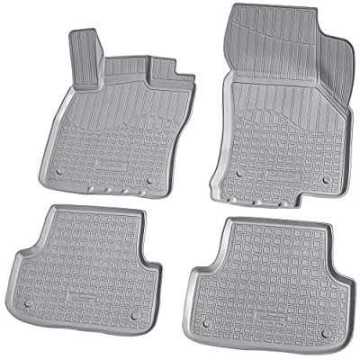 Abbildung von Recambo 3D Gummi Fußmatten kompatibel für Audi A3 8V Limousine Sportback ab 2012 Auto Gummimatten Passgenau mit Rand grau
