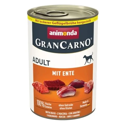 Abbildung von GranCarno Hunde Nassfutter mit Ente (6 x 400g), Hundefutter nass ohne Getreide und Zucker von animonda, für ausgewachsene Hunde, frischen fleischlichen Zutaten