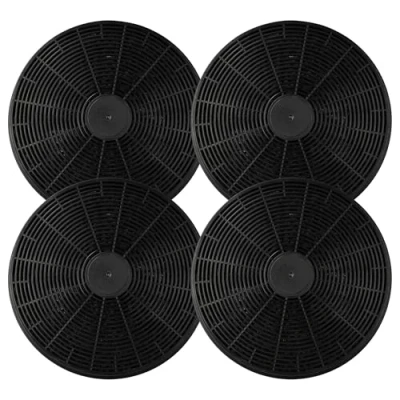 Abbildung von vhbw 4x Aktivkohlefilter kompatibel mit Klarstein 10028133, 10028531, 10028532, 10029424, 10029425, 10029426 Dunstabzugshaube 17,5 cm