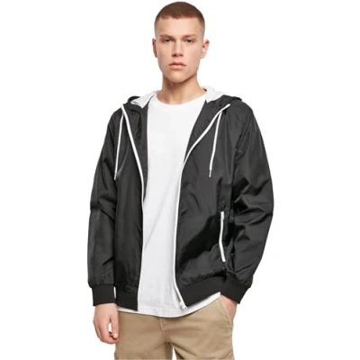 Abbildung von Build Your Brand Herren Windrunner Jacke, per pack Mehrfarbig (Blk/Wht 00050), Small (Herstellergröße: S)