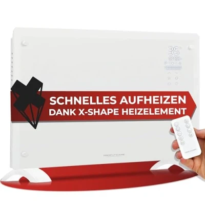 Abbildung von ProfiCare Konvektor PC GKH 3119, mit Glasfront, einfache Wandmontage, 2 Heizstufen