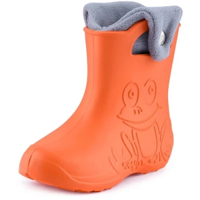 Abbildung von Ladeheid Gummistiefel für Kinder, Größe: 26 27, Orange/grey Schuhe
